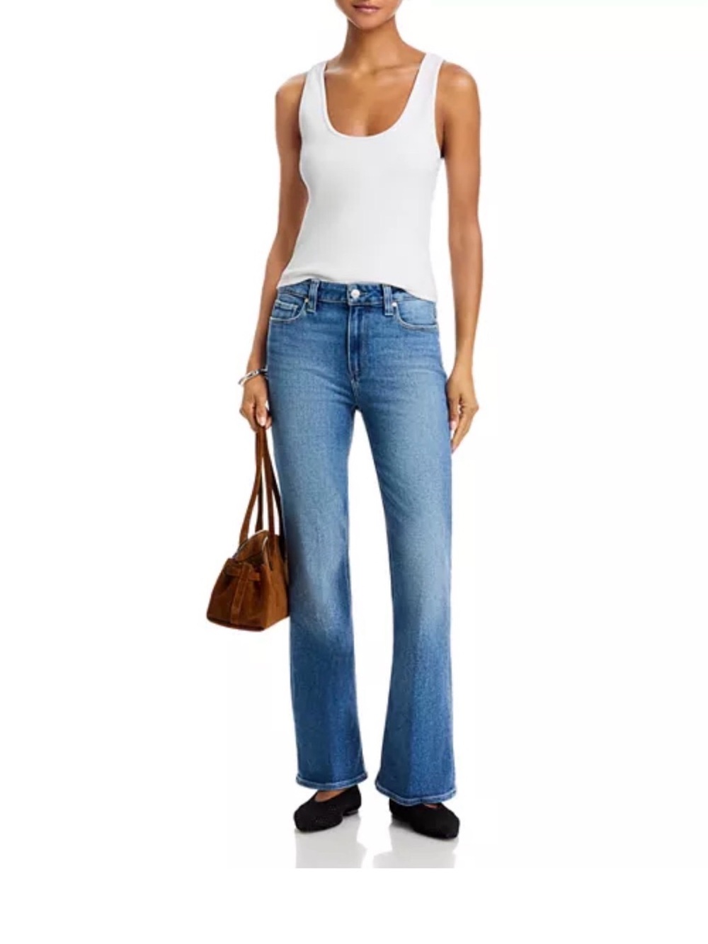 Paige Petites High Rise Laurel Canyon Jeans in Monaco Mist Sz 24 - Picture 2 of 15